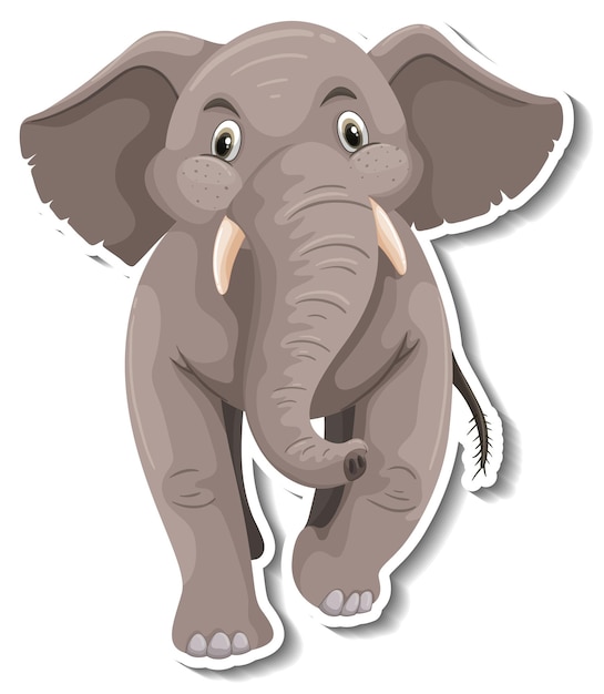 A sticker template of elephant cartoon character