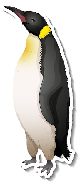 A sticker template of penguin cartoon character