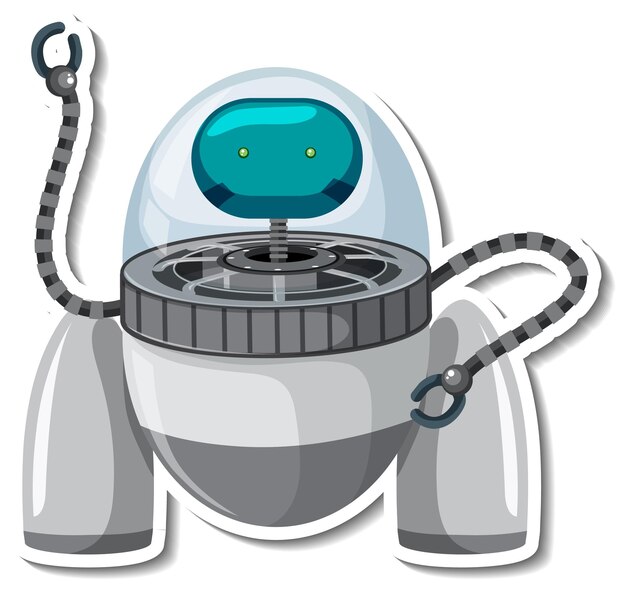 Free Vector sticker template with an alien monster in ufo robot isolated