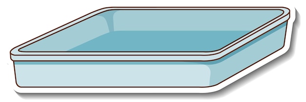 A sticker template with blank tray isolated