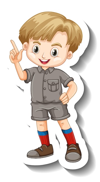 Free Vector a sticker template with a boy in safari outfit cartoon character