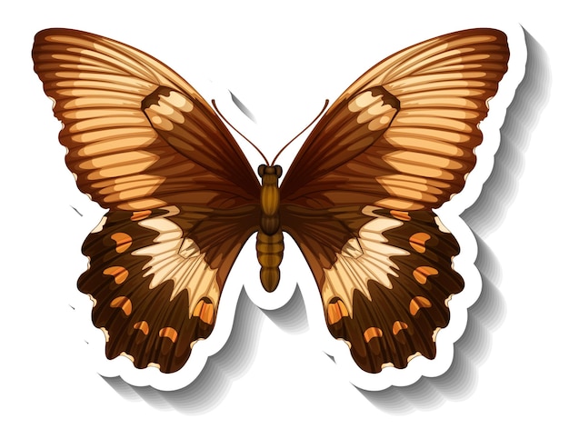 Free vector a sticker template with butterfly or moth isolated