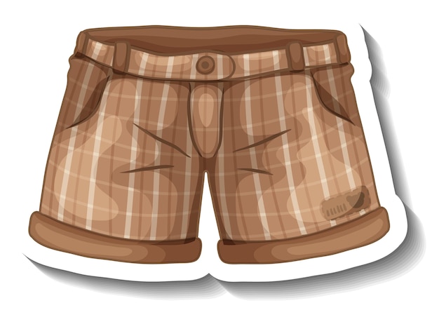 Free vector a sticker template with a casual shorts isolated