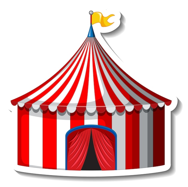 Free Vector sticker template with circus tent isolated