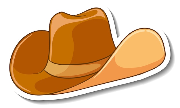 A sticker template with a cowboy hat isolated