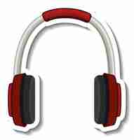 Free vector a sticker template with headphones isolated