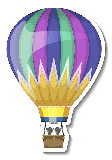 A sticker template with Hot balloon air isolated