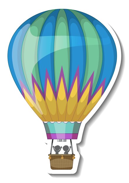 A sticker template with Hot balloon air isolated