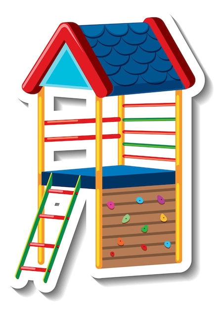 A sticker template with kids playground equipment