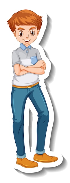 A sticker template with a man in standing pose