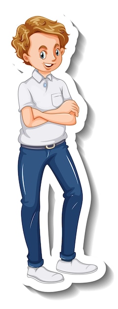 A sticker template with a man in standing pose