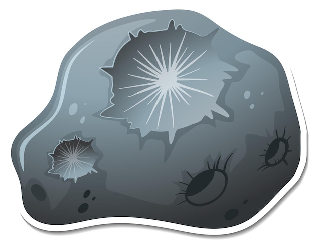 Free Vector sticker template with meteorite isolated