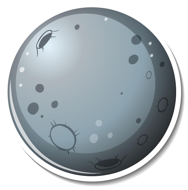 Free Vector sticker template with the moon isolated