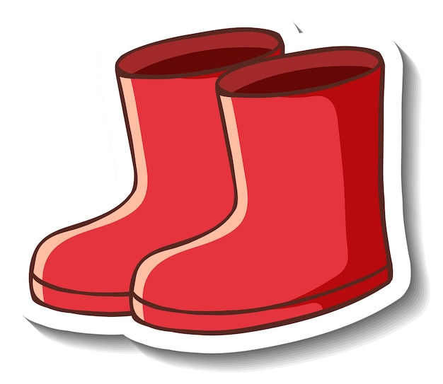 A sticker template with red boots isolated