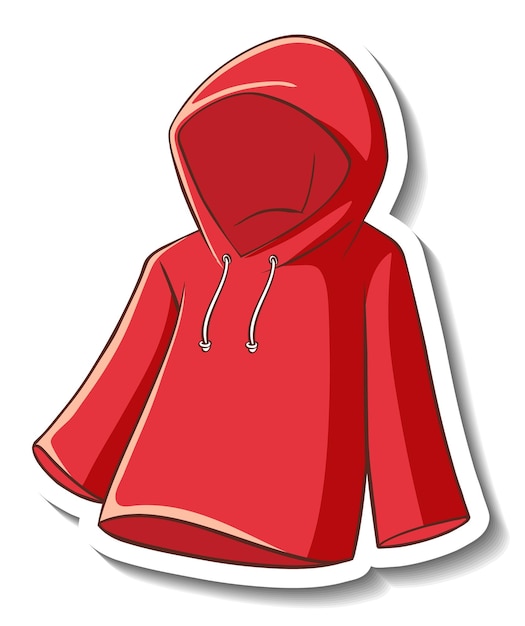 A sticker template with a red hoodie isolated