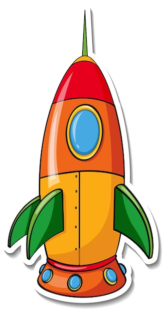 Free Vector a sticker template with rocket space cartoon isolated