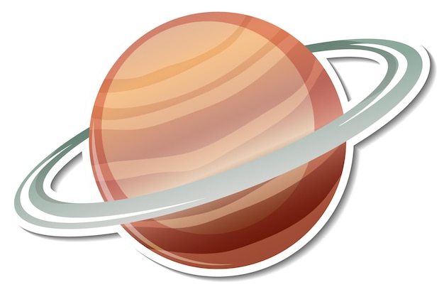 Sticker template with Saturn planet isolated