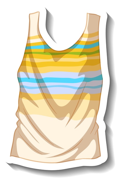 Free vector a sticker template with a summer tank top isolated