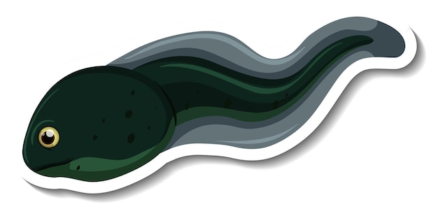 Free vector a sticker template with a tadpole isolated