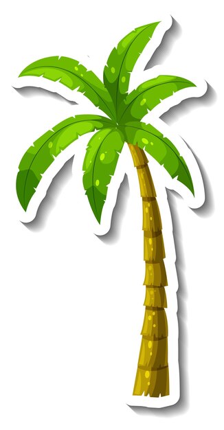 A sticker template with tropical palm tree isolated