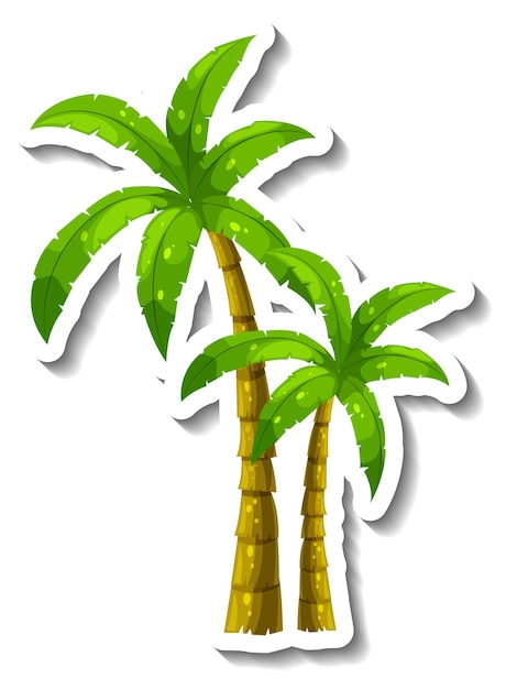 Free Vector a sticker template with tropical palm tree isolated