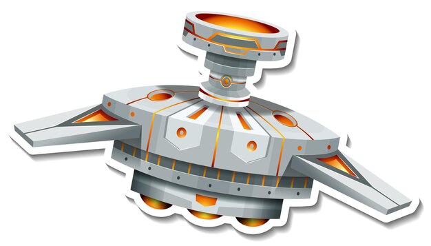 A sticker template with UFO or satellite isolated