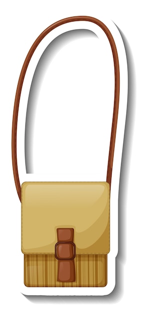 Free Vector a sticker template with a women crossbody bag isolated