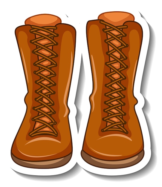 Free vector a sticker template with women's boots isolated