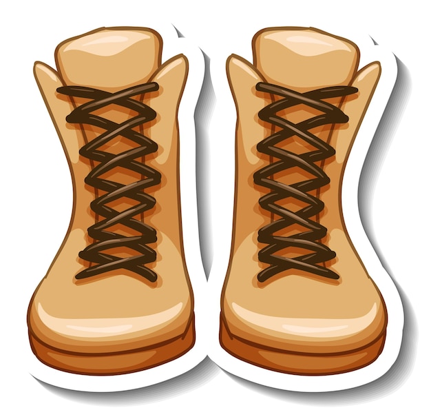 A sticker template with women's boots isolated