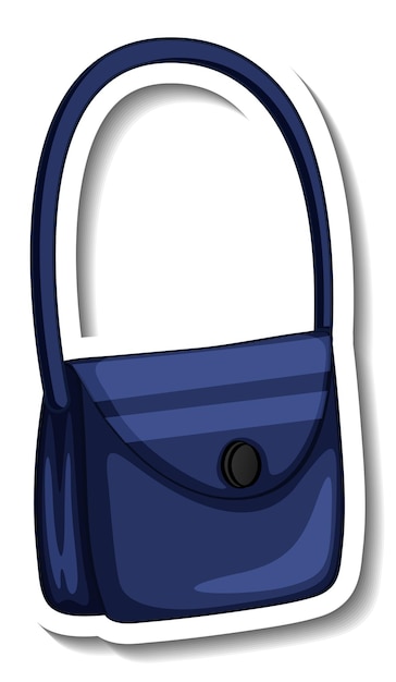 A sticker template with a women shoulder bag isolated