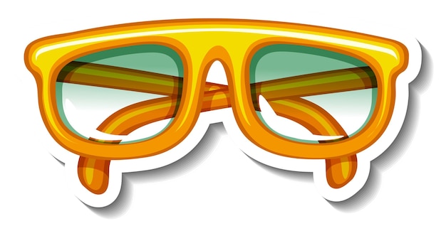 A sticker template with yellow glasses