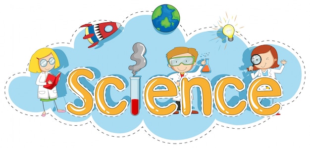 Free vector sticker template for word science