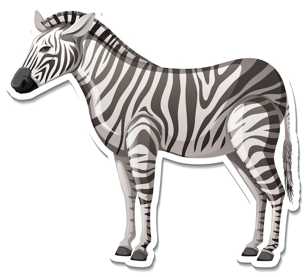 Free Vector a sticker template of zebra cartoon character