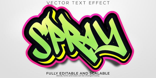 Sticker text effect editable spray modern font style