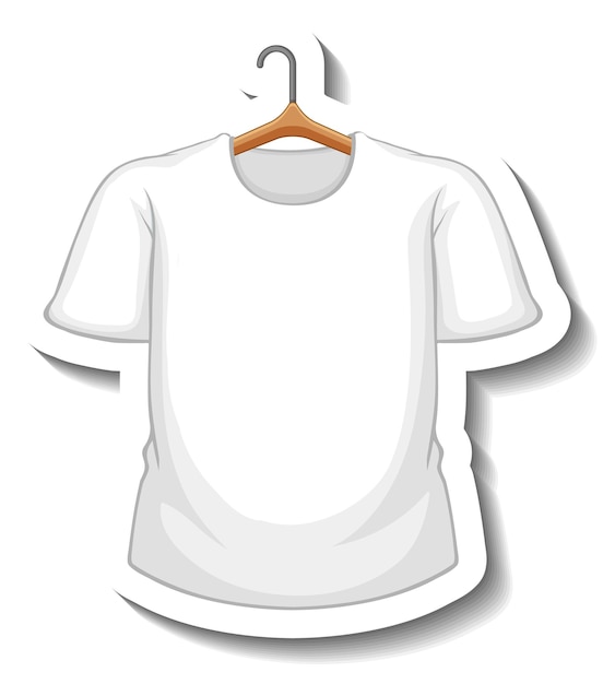 Free Vector sticker white t shirt with coathanger