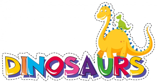 Sticker for word dinosaurs