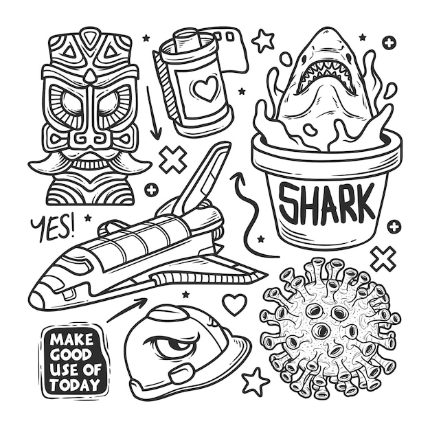 Stickers Hand Drawn Doodle  