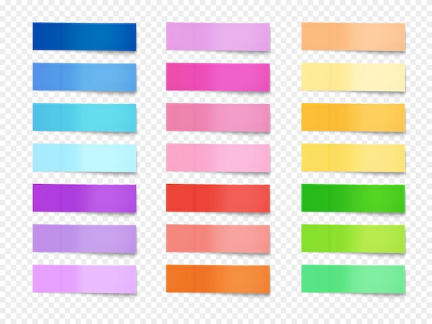 Sticky notes illustration of paper memo of different colors. 