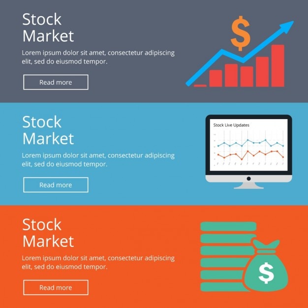 Free Vector stock market banner