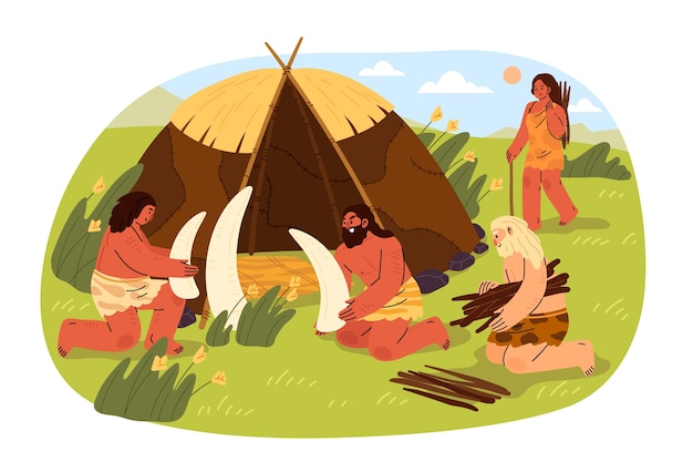 Stone age hand drawn illustration