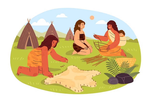 Stone age hand drawn illustration