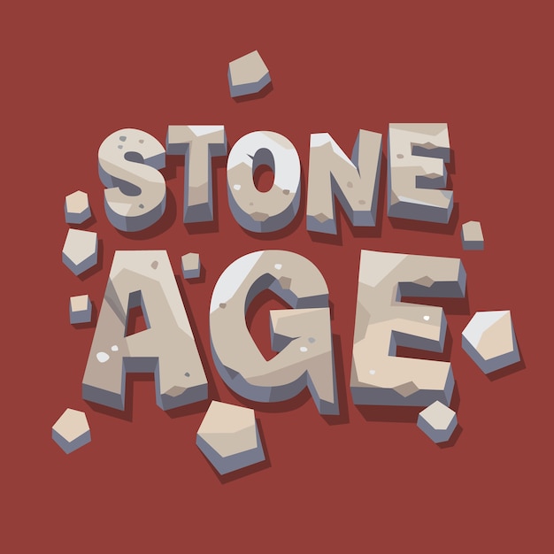 Free Vector stone age writing. 3d letters