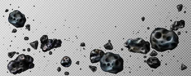 Free Vector stone asteroid belt meteor or flying space rock