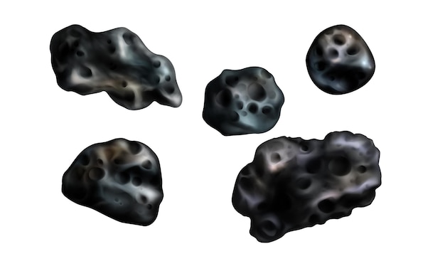 Free Vector stone asteroids meteor or space boulder or rock