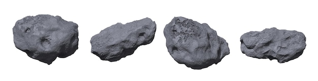 Stone asteroids Meteor or space boulder or rock