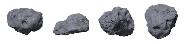 Stone asteroids Meteor or space boulder or rock