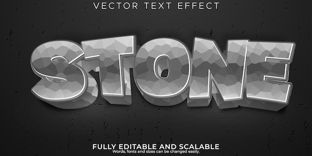 Free Vector stone text effect editable quake and broken text style