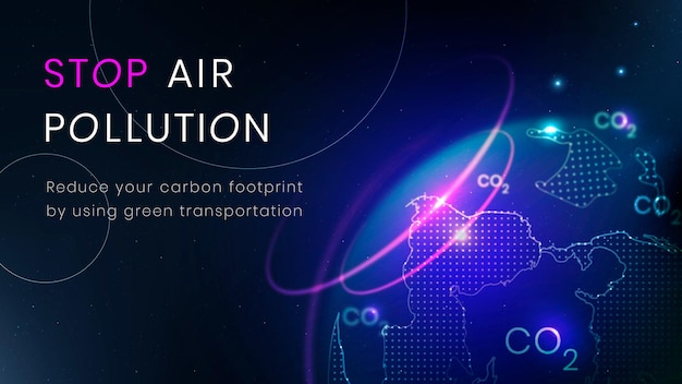 Free Vector stop air pollution template vector environment technology banner