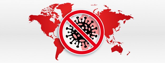 Stop coronavirus pandemic worldwide globally banner design