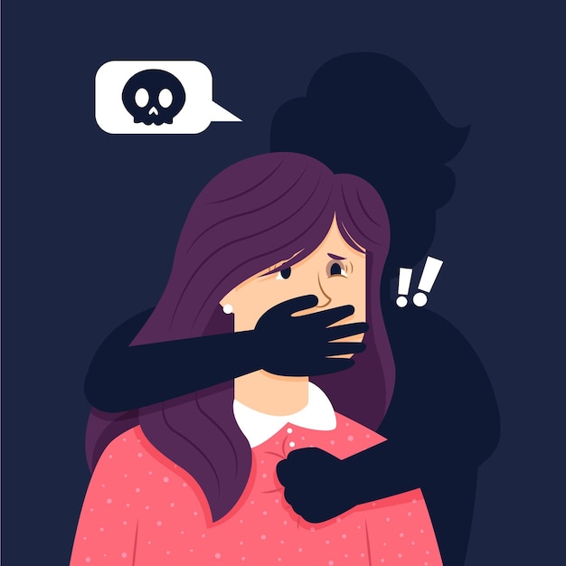 Stop gender violence illustration design